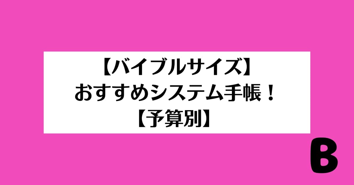 バイブルサイズ】おすすめのシステム手帳！【予算別】 | ほっぺのて